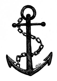 Anchor Drawings | Anchor Sketch, Mermaid Anchor ...