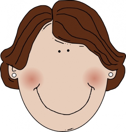 Cartoon woman clipart long hair