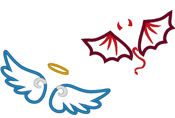 Little Angel and little devil wings applique and fill by artapli