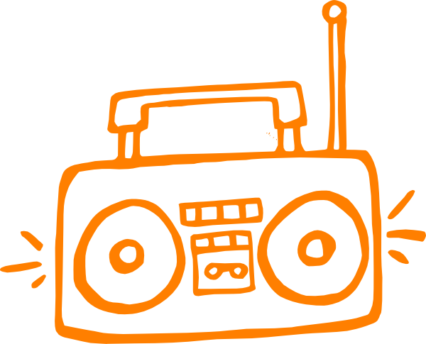 Boombox Orange Clip Art - vector clip art online ...