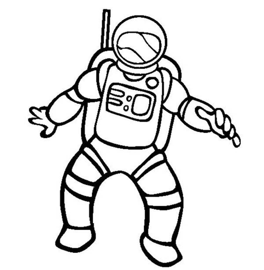 Astronaut Black And White Clipart
