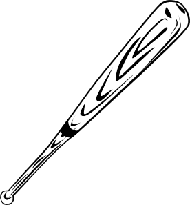 Baseball Bat (b And W) clip art - vector clip art online, royalty ...