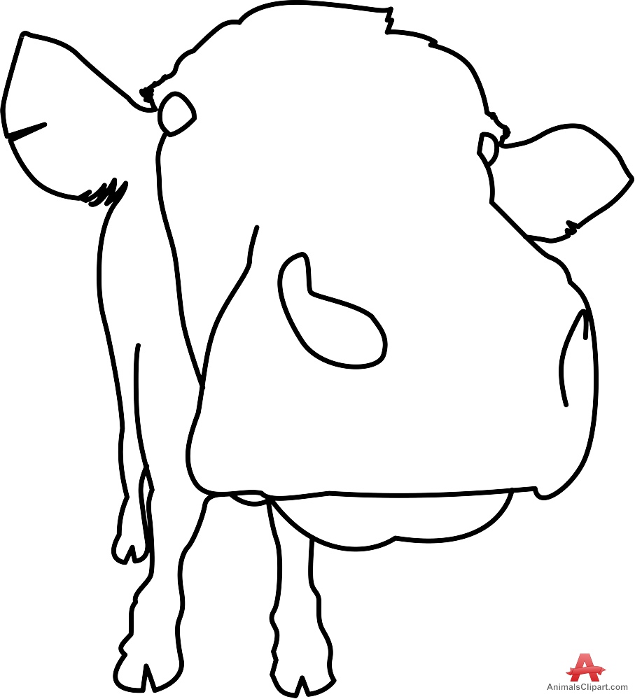 Closeup of Cow Face Outline Clipart | Free Clipart Design Download