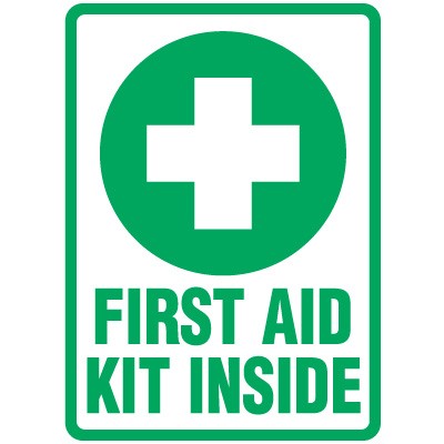 First Aid Kit Inside Sign
