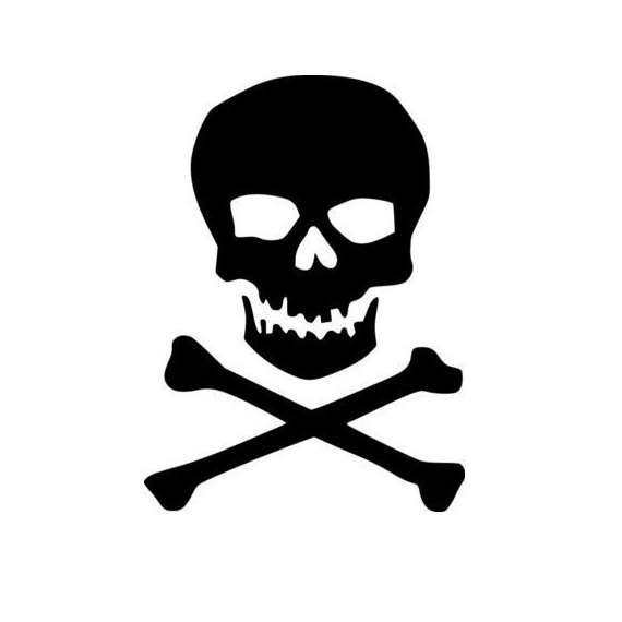 9 inch Classic Skull and Bones Vinyl Decal by TheVinylSweatshop