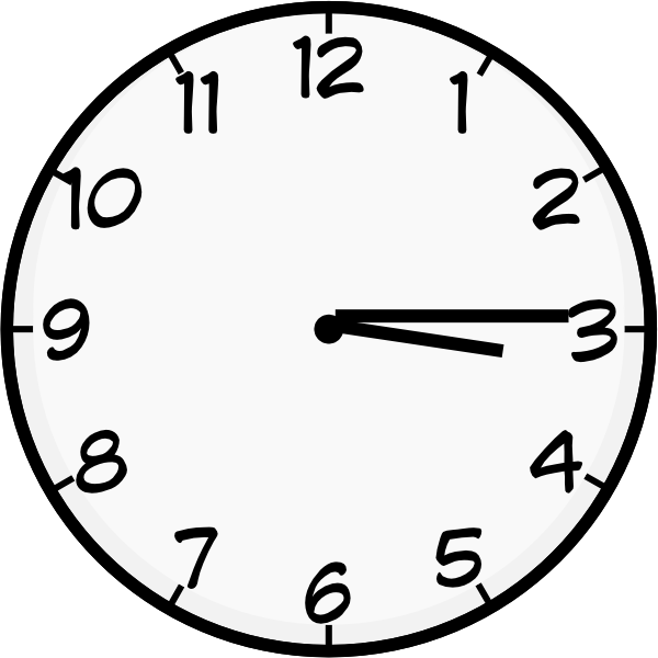 Quarter Past Three clip art - vector clip art online, royalty free ...