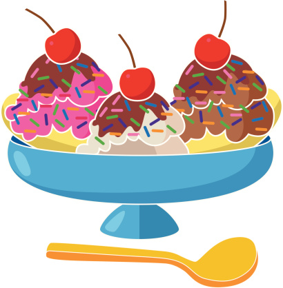 Banana Split Clip Art, Vector Images & Illustrations