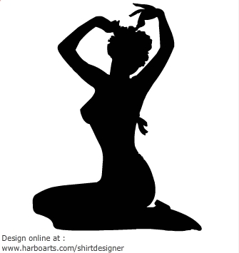 Pin up girl silhouette clip art