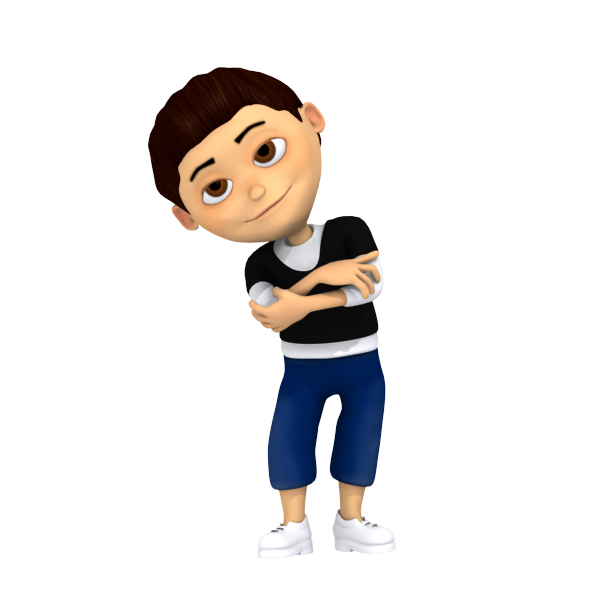3D Cartoon Models: Cartoon Confident Young Boy
