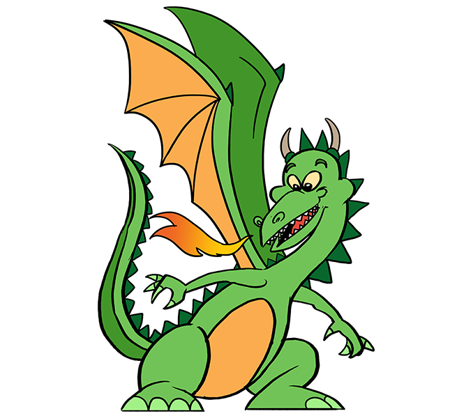 How to Draw a Cartoon Dragon | Easy Drawing Guides