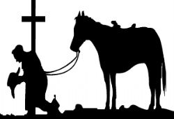 Cowboy Kneeling At Cross Clip Art - ClipArt Best