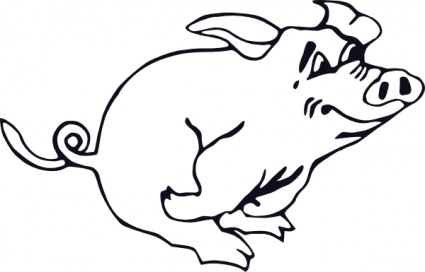 Outline Running Pig clip art clip arts, clip art - ClipartLogo.com