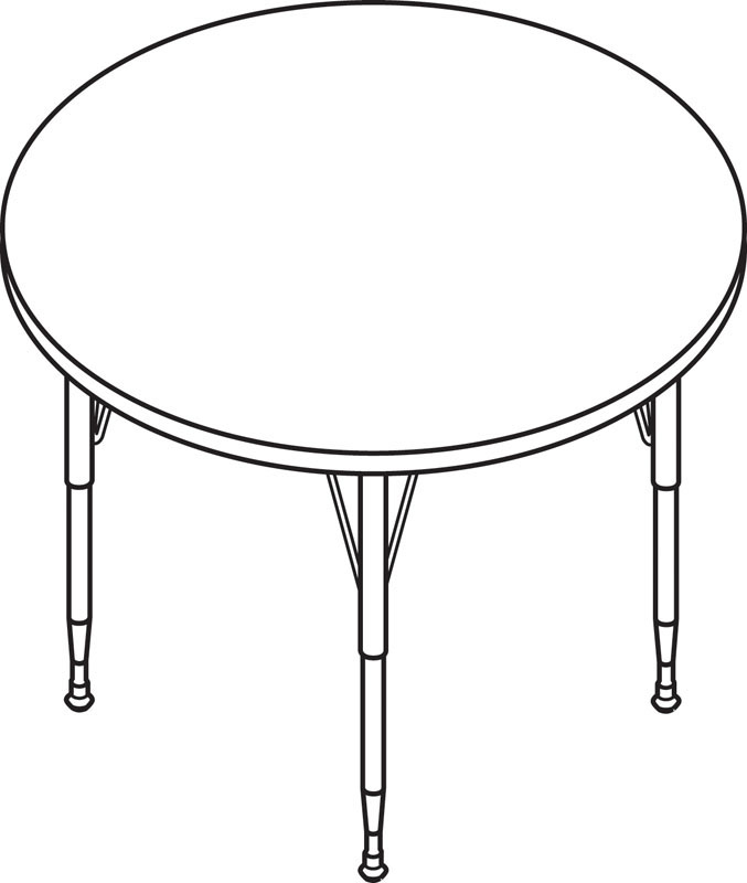 HON Round Activity Table with Long Chrome Legs 48in Diameter