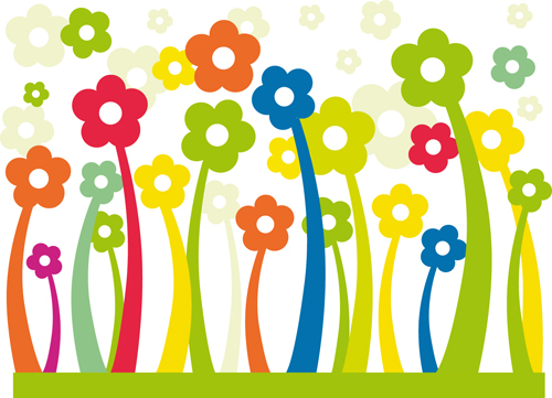 Different cartoon flower mix design vector 02 - Vector Cartoon ...