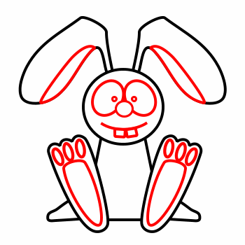Drawing a cartoon bunny