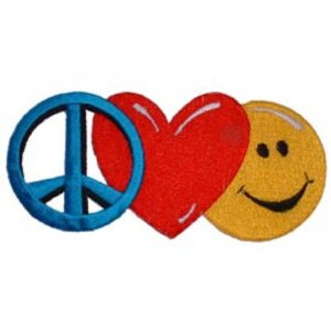 Peace Heart Smiley Face Patch 3": Patio, Lawn & Garden