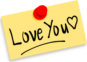 Thumbtack Note Love You clip art Free Vector