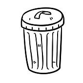 Cute trash bin clipart