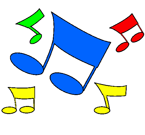 Colored page Musical notes painted by min