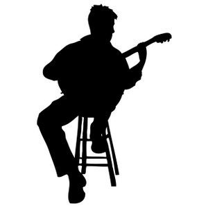Guitar Player Clipart Image Silhouette Of A Man Sitting On A - HD ...