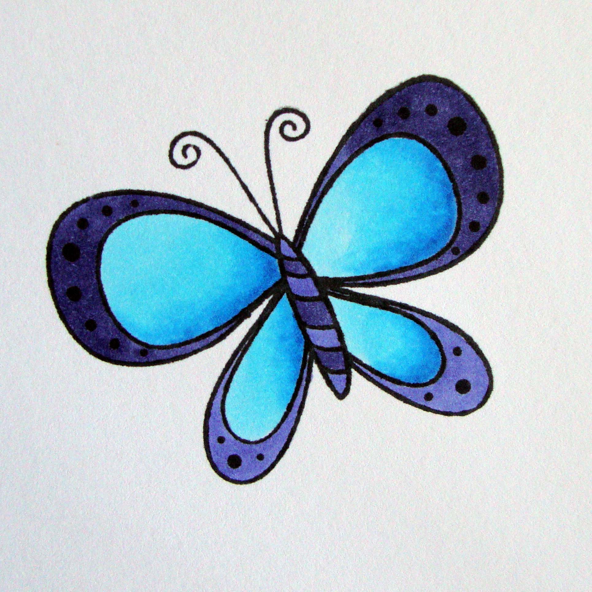 Blue Butterfly Drawings - ClipArt Best