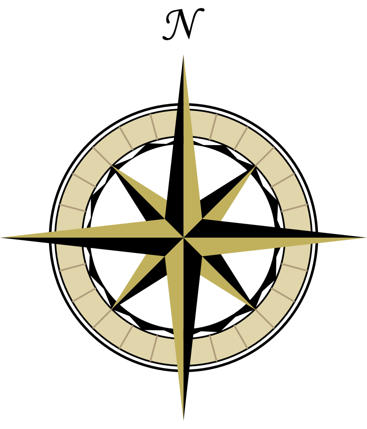 Fancy Compass Rose Clipart - Free to use Clip Art Resource
