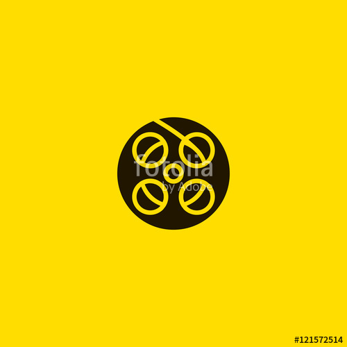 Film reel icon vector, clip art. Also useful as logo, web UI ...
