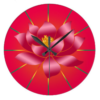 Lotus Flower Wall Clocks | Zazzle