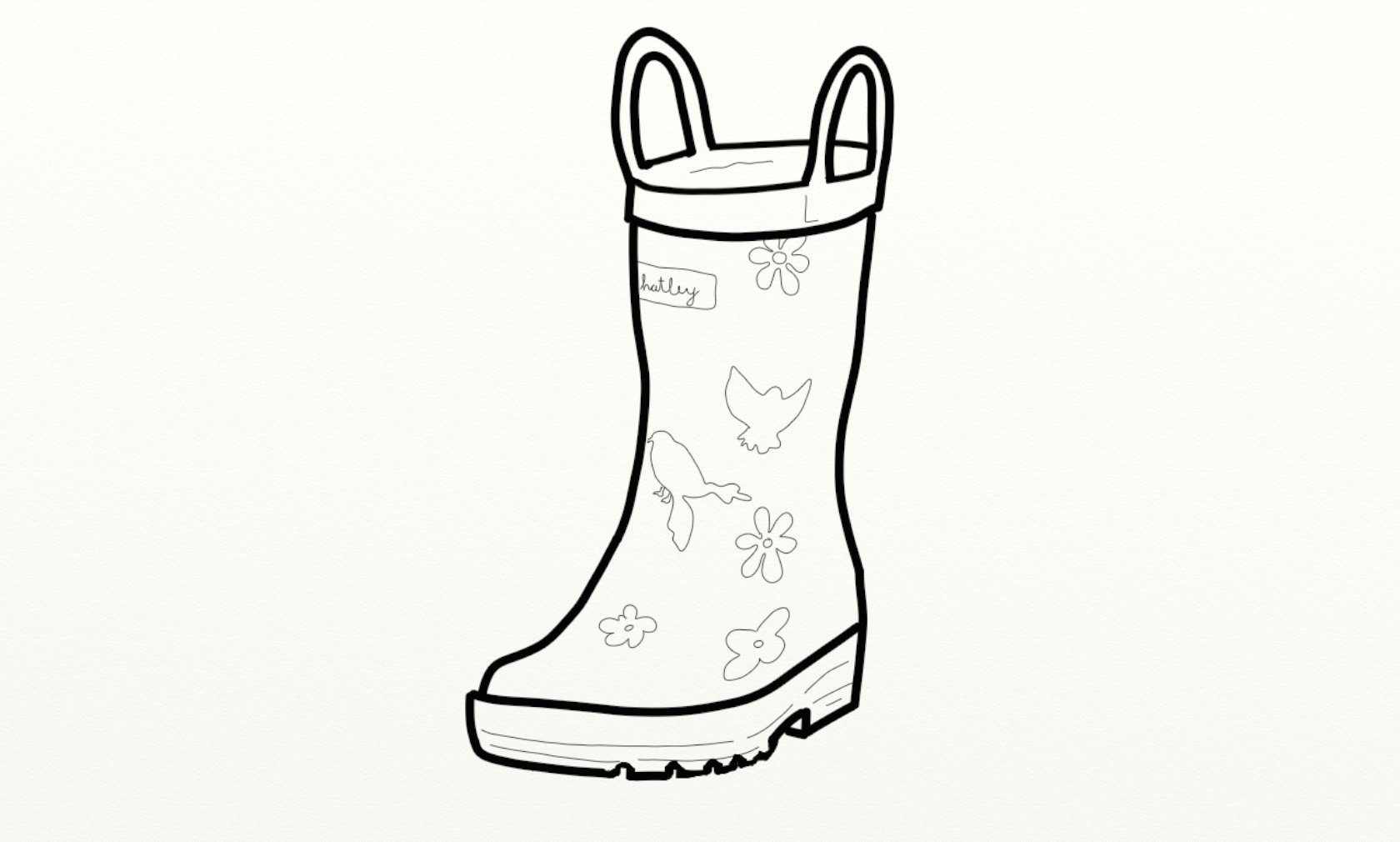 Rain boots clipart black and white