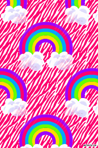 Ranbows on Zebra Stripes iPhone Wallpaper