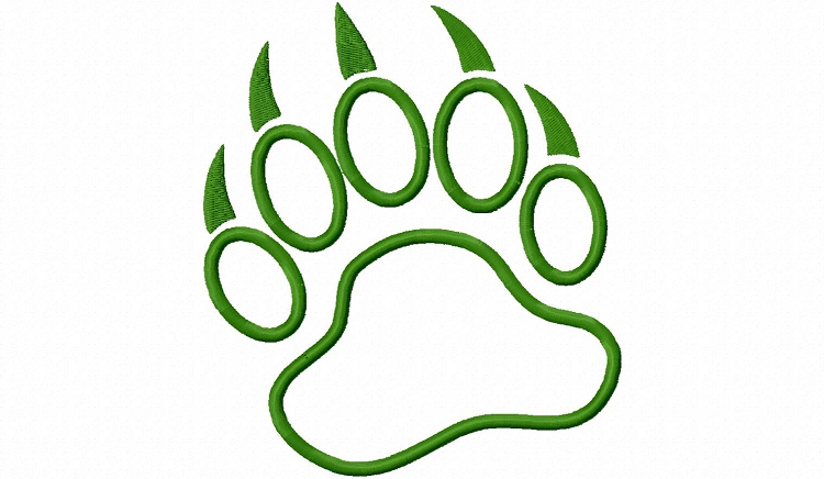 Applique Bear Paw Print Machine Embroidery Design
