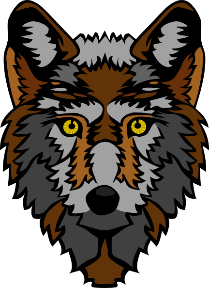 Wolf Head Stylized clip art Free Vector