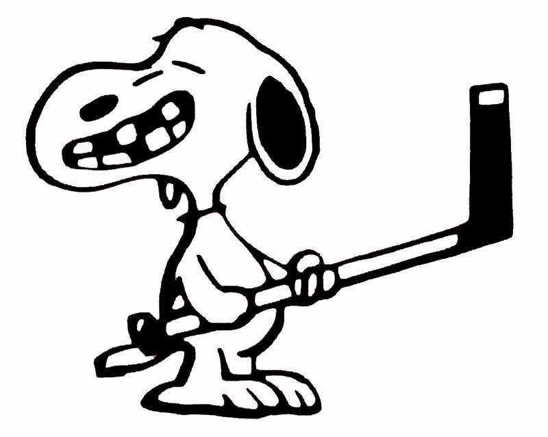 Snoopy Hockey Player Die-Cut Vinyl Decal - Black: Snoopn4pnuts.com