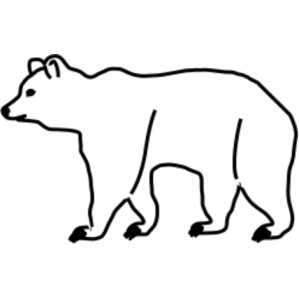 Bear Outline clip art free vector
