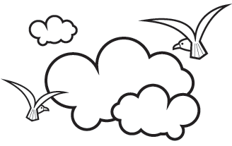 Cloudy clipart black and white