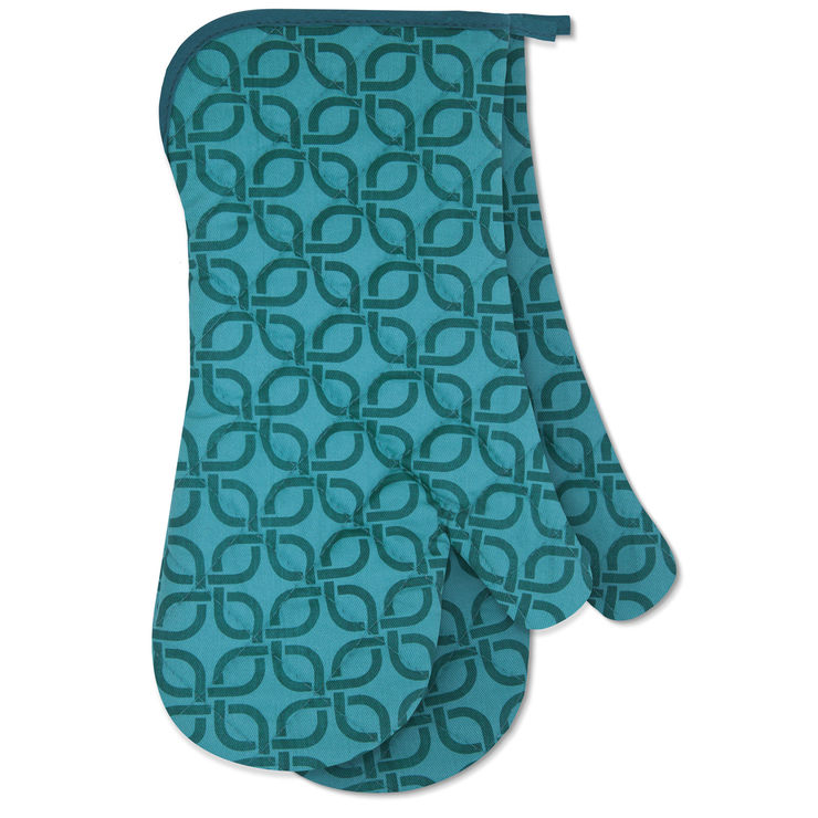 Teal Printed Oven Mitt - 2 Pack - At Home