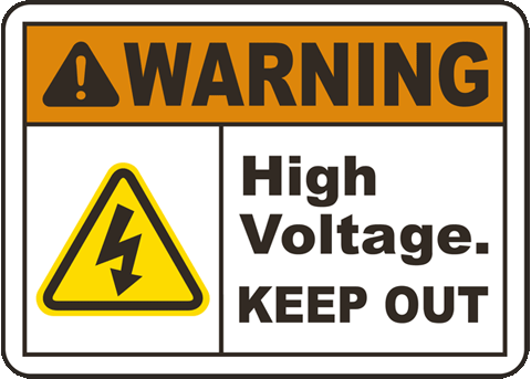 Danger High Voltage Signs –USA Made and Shipped Fast