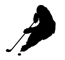 LIFE-SIZE WINTER SPORT SILHOUETTES, WALL DECALS: Hockey Player ...