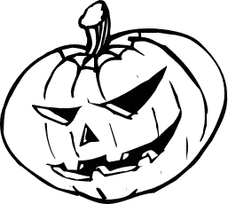 Halloween pumpkin clipart black and white
