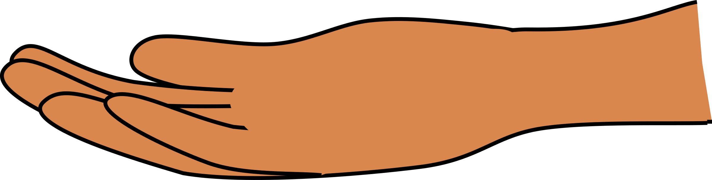 Clipart - Palm up hand (dark skin)