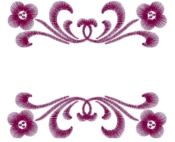 Free Embroidery Design: Floral Double Border