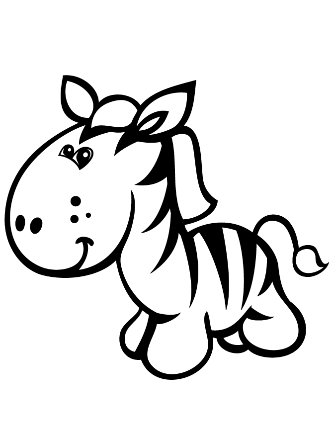 Cute Cartoon Zebra Coloring Page | Free Printable Coloring Pages