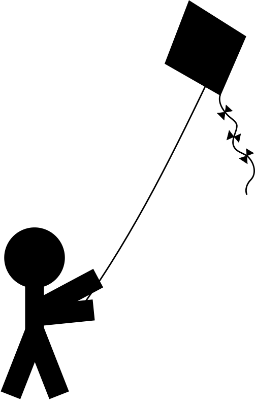 Clipart - Child with a kite silhouette