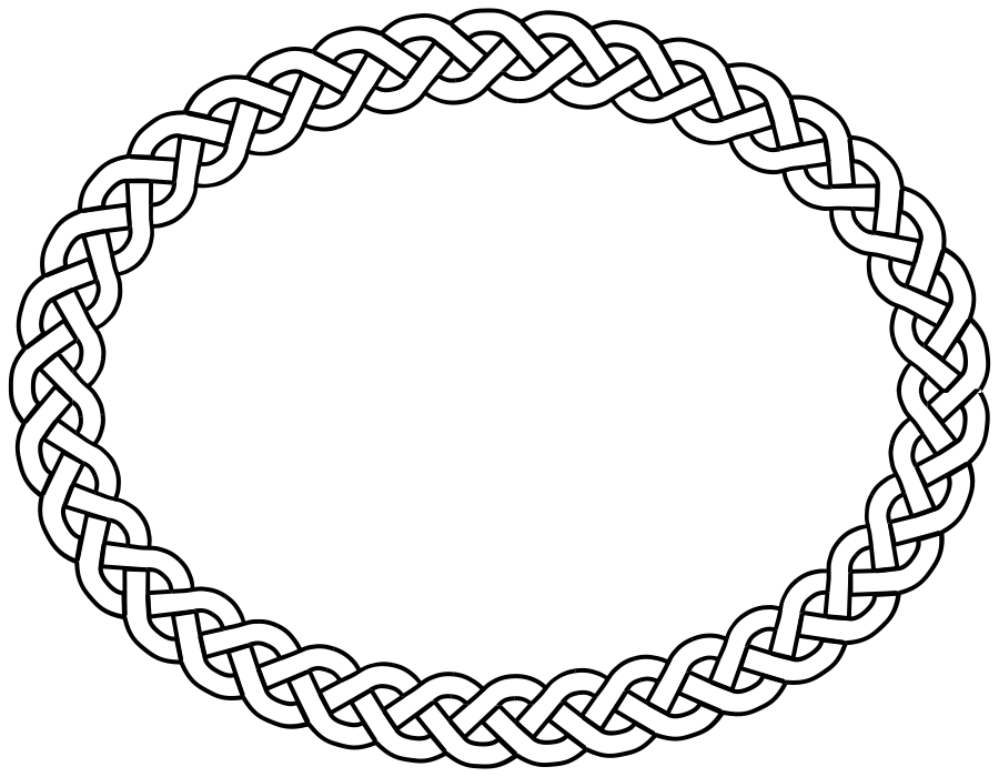3 Plait border oval medium 600pixel clipart, vector clip art ...