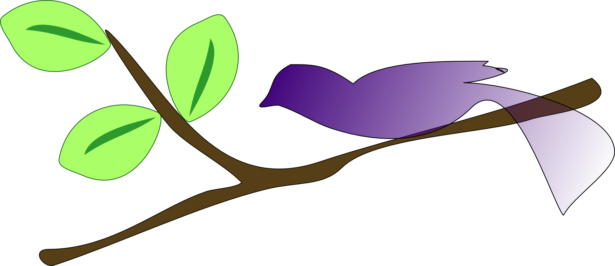 blue bird on a tree branch SVG