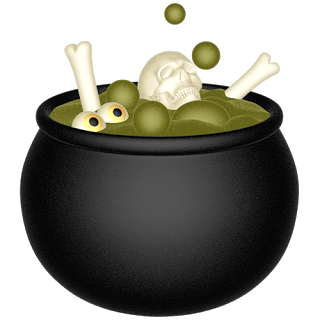 Witches Cauldron - Halloween Cartoon Clip Art