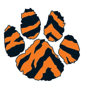 Orange and Black Paw Print
