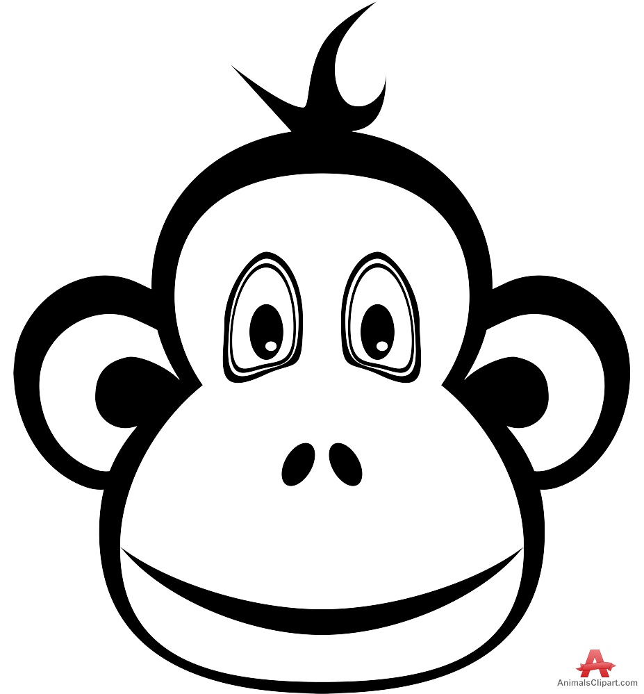 Monkey black and white monkey black and white clip art clipart ...
