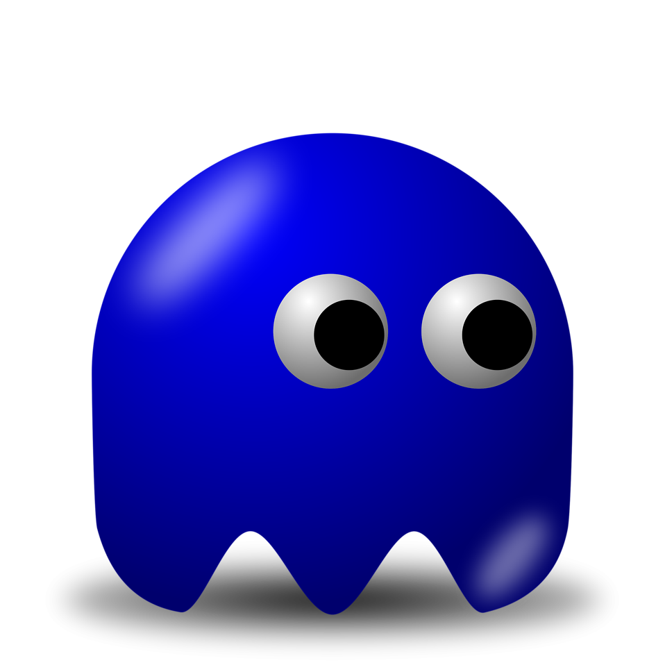 Ghost | Free Stock Photo | Illustration of an arcade styled blue ...