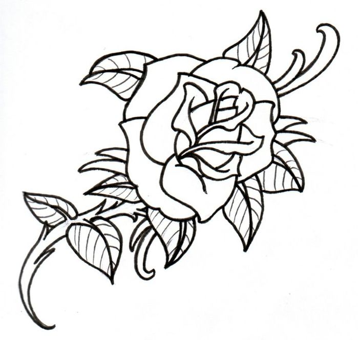 Pictures Of Rose Tattoos Outlines - ClipArt Best